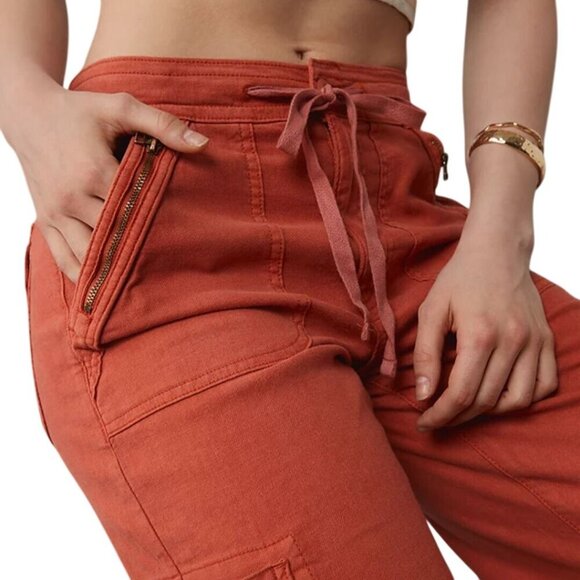 American Eagle 2024 Dreamy Drape Baggy Wide Leg Pants Terracotta Linen Size 18 - Picture 7 of 14